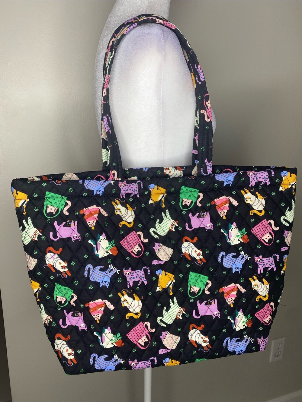 NWOT! Vera Bradley Herding Cats Large Quilted Cotton Tote Bag